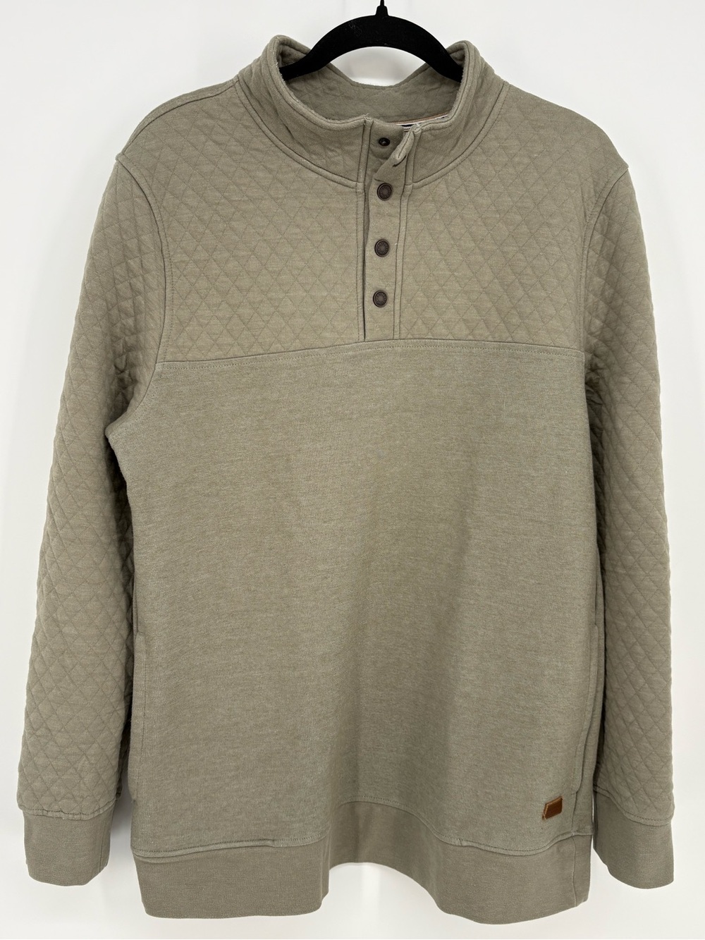 Outpost Makers Pullover Olive Quilted Mens Large